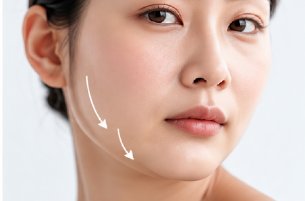 脂肪の重みによる「輪郭たるみ」